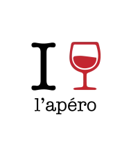 T-shirt homme 100% coton bio - Cadeau - "I LOVE l'apéro"