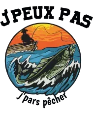 T-shirt homme personnalisé - J'peux pas - "J'peux pas j'pars pêcher"
