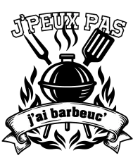 T-shirt homme 100% coton bio - Humour - "J'peux pas j'ai barbeuc" Old school