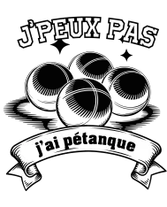 T-shirt homme 100% coton bio - Humour - "J'peux pas j'ai pétanque" Old school