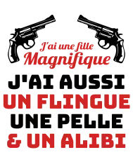 T-shirt homme personnalisé - Citations Humour - "J'ai une fille magnifique"