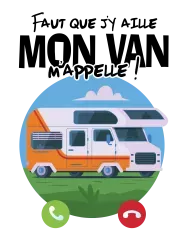 T-shirt homme 100% coton bio - Cadeau - "Faut que j'y aille, mon van m'appelle"