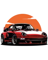T-shirt homme personnalisé - Supercars & Exotiques - "Porsche Turbo Soleil"