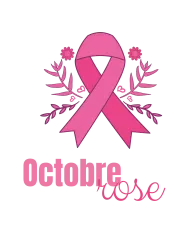 Tote Bag personnalisé – "Octobre rose ruban et fleurs"