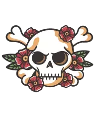 T-shirt homme personnalisé - Tête de mort - "Crâne fleuri"