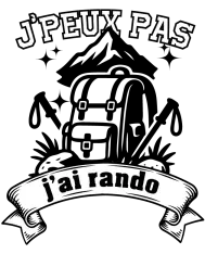 T-shirt homme100% coton bio - Humour - "J'peux pas j'ai rando" Old school
