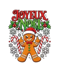 T-shirt homme personnalisé - Évènements - "Joyeux Noël Pain d'épices insolent"