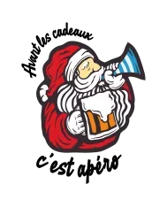 Tablier personnalisé – "Avant les cadeaux, c'est apéro !"