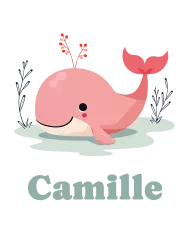 Bavoir personnalisé – "Baleine bébé..."