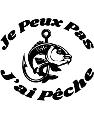 T-shirt homme personnalisé - J'peux pas - "Je peux pas j'ai pêche"