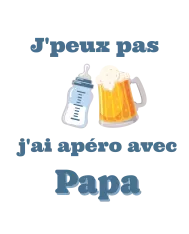 Bavoir personnalisé – "J'peux pas, j'ai apéro avec Papa