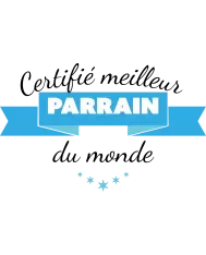 T-shirt homme 100% coton bio - Cadeau - "Certifié meilleur parrain du monde"