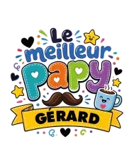 T-shirt homme personnalisé - Papi - "Le meilleur papy"