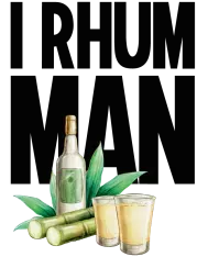 T-shirt homme 100% coton bio - Humour - "I RHUM MAN"