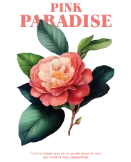 T-shirt homme personnalisé - Nature - "Pink paradise"