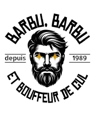 T-shirt homme personnalisé - Humour - "Barbu, barbu et bouffeur de cul depuis..."