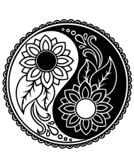 T-shirt homme personnalisé - Nature - "Ying yang fleuri"