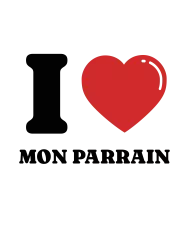 Tote Bag personnalisé – "I LOVE MON PARRAIN"