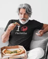 T-shirt homme 100% coton bio - Cadeau - "I LOVE raclette"