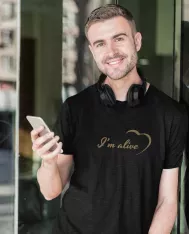 T-shirt homme personnalisé - Musique - "I'm alive"
