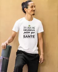 T-shirt homme personnalisé - Citations Humour - "J'ai décidé d'être heureux"