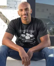 T-shirt homme 100% coton bio - Humour - "J'peux pas j'ai pétanque" Old school