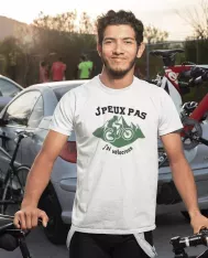 T-shirt homme personnalisé - J'peux pas - "J'peux pas j'ai vélocross"