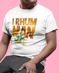 T-shirt homme 100% coton bio - Humour - "I RHUM MAN" Liquide