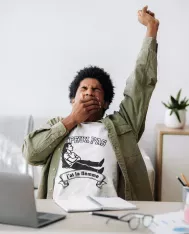 T-shirt homme 100% coton bio - Humour - "J'peux pas j'ai la flemme" Old school