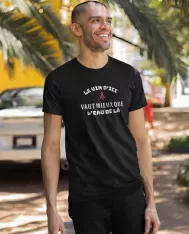 T-shirt homme personnalisé - Citation - "Le vin d'ici"