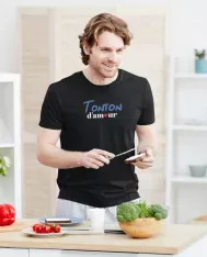 T-shirt homme 100% coton bio - Cadeau - "Tonton d'amour"