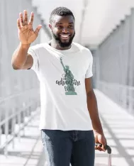 T-shirt homme personnalisé - Villes et voyages - "Let the aventure begin"