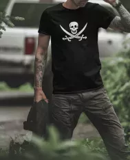 T-shirt homme personnalisé - Vintage - "Crâne de Pirate"