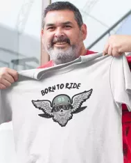 T-shirt homme personnalisé - Moto tout terrain - "Born to ride"
