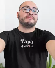 T-shirt homme personnalisé - Citations Famille / Motivation - "Papa d'amour"