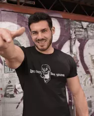 T-shirt homme personnalisé - Vintage - "Live fast, die young"