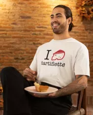 T-shirt homme 100% coton bio - Cadeau - "I LOVE tartiflette"