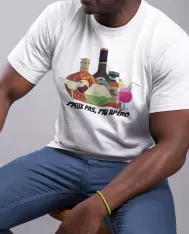 T-shirt homme 100% coton bio - Humour - "J'peux pas j'ai apéro"