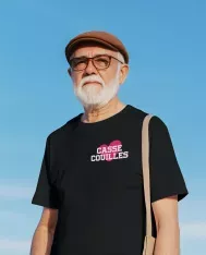 T-shirt homme 100% coton bio - Humour - "Casse couilles" Rose