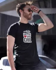 T-shirt homme personnalisé - Muscle car et usa - "Haters love my car"