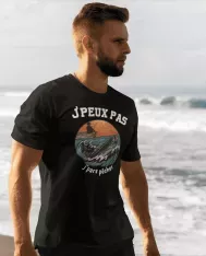 T-shirt homme personnalisé - J'peux pas - "J'peux pas j'pars pêcher"