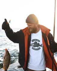 T-shirt homme personnalisé - Chasse et pêche - "Fishing addicted "