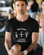 T-shirt homme personnalisé - Citation - "Gym obligatoire"