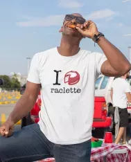 T-shirt homme 100% coton bio - Cadeau - "I LOVE raclette"