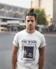 T-shirt homme 100% coton bio - Cadeau - "J'peux pas j'me barre en van" Nuit étoilée