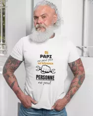 T-shirt homme personnalisé - Papi - "Si papi ne peut pas le réparer, personne ne peut"