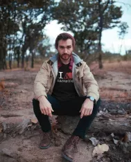 T-shirt homme 100% coton bio - Cadeau - "I LOVE camping"