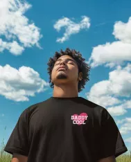 T-shirt homme 100% coton bio - Humour - "Daddy cool" Rose