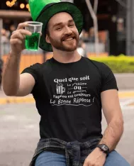 T-shirt homme personnalisé - Apéro - "L'apéro est la bonne réponse"