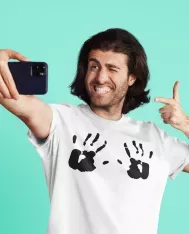 T-shirt homme personnalisé - Humour - "Hand's print"